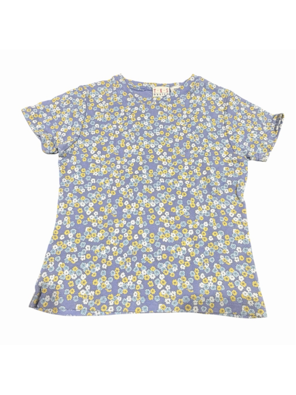 TKS Basics 90s Girls Floral T Shirt Floral‎ Cottagecore Grunge Kids M 10/12 Vtg